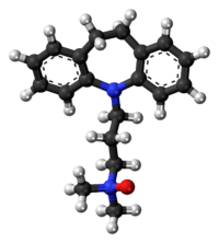 Ball-and-stick model of the Imipraminoxide molecule