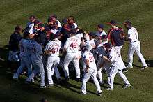 The Indians celebrate winning American League Central