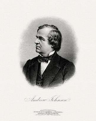 BEP engraved portrait of Johnson as President.