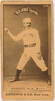 A tobacco card showing a player in a throwing pose with a baseball in his right hand.