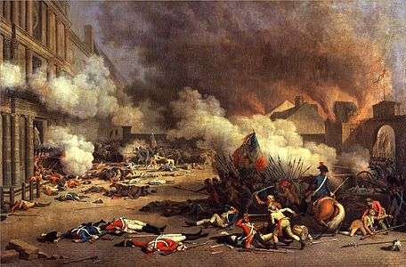 Painting of Storming of the Tuileries Palace, by Jean Duplessis-Bertaux, 1793