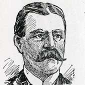 Line drawing of a middle-aged man with mustache