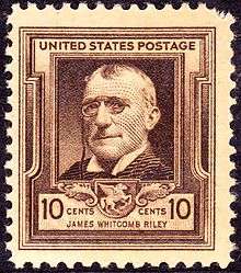 A postage bearing Riley's image
