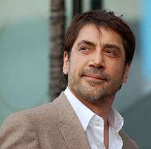 Photo of Javier Bardem at the unveiling ceremony of for his star on the Hollywood Walk of Fame in 2012.