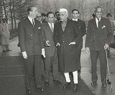 Jawaharlal Nehru and V.K. Krishna Menon, United Nations, New York, 21 December 1956