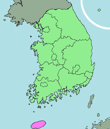 Map showing Jeju Island