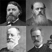 four head and shoulders pictures of middle-aged men, all with facial hair
