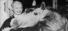 Joan Robinson and her horse, Beloved Belinda, 1953