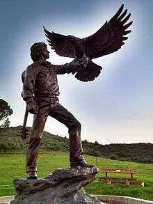 A photo of the John Denver 'Spirit' Statue on the Windstar land in Snowmass, Colorado.