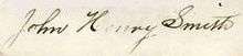 Signature of John Henry Smith
