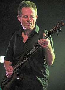 John Paul Jones plays bass guitar