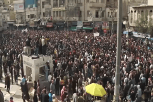 Protesters in the streets of Amman