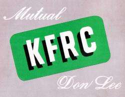 Radio station call letters in bold sans-serif type, accompanied by the words "Mutual" and "Don Lee" in elegant cursive.