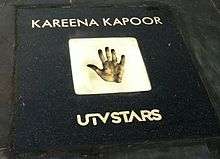 A hand-print of Kareena Kapoor