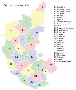 Map of 30 districts in region