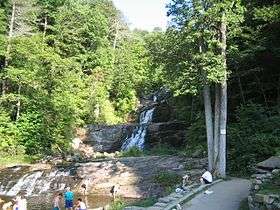 Waterfalls with people in foreground