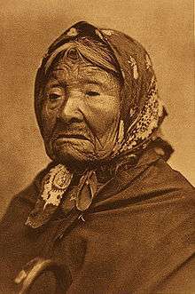 Princess Angeline of the Duwamish tribe in an 1896 photogravure by Edward Sheriff Curtis