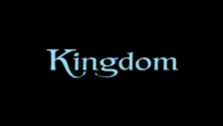 The word "Kingdom" written in blue in a stylised font, against a black background.