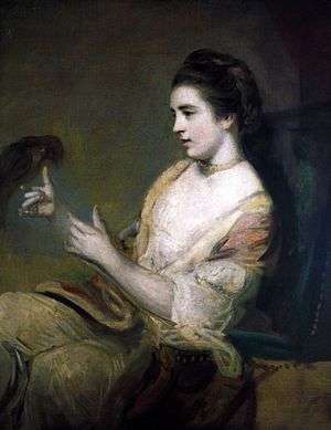 Kitty Fisher and parrot, by Joshua Reynolds (1763/4)