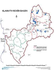 Map of the watersheds within the Klamath Basin