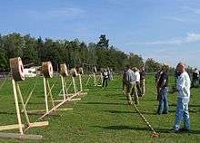 Knife throwing competition 2005 in Germany.