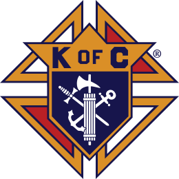 The Knights of Columbus emblem consists of a shield mounted on a Formée cross.  Mounted on the shield are a fasces, an anchor, and a dagger.