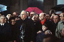 Helmut Kohl addressing crowd