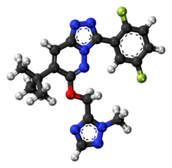 Ball-and-stick model of the L-838,417 molecule