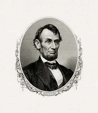 BEP engraved portrait of Lincoln as President.