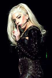 Lady Gaga at the Born This Way Ball in 2011.