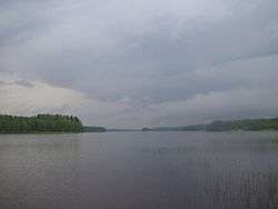Kellolahti bay in the lake Vuotjärvi