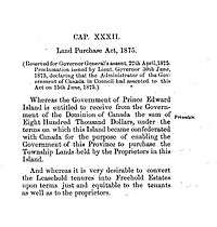 Title and preamble to the Land Purchase Act, 1875