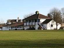 The clubhouse at Lansdown Cricket Club Ground