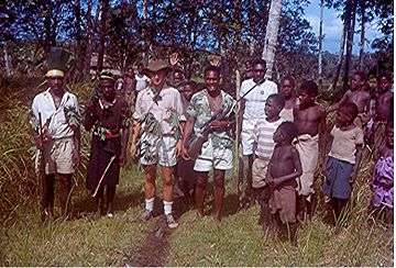 Chris Viner-Smith leaving KIBULI Village 6 June 1963 – Oriomo-Bituri Patrol – Western District –Territory of PNG.