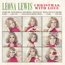 Album cover with a neutral background, with nine alternate images of a female (Lewis) making various faces; her name written in green text, with the album title written in red. Also features the track list of the album.