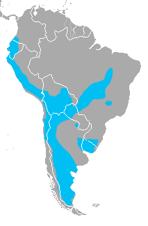 Map showing southern America