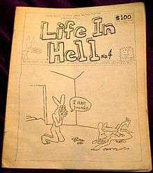 A book with black and white pencil drawings, with a large title on top, and a drawing of an anthropomorphic bunny kneeling before a dead anthropomorphic bunny