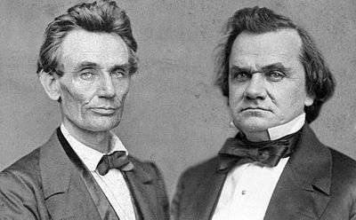 Composite image of Lincoln & Douglas