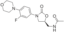Skeletal formula of linezolid