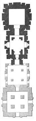 temple plan for four spires of a temple