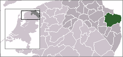 Highlighted position of Oldambt in a municipal map of Groningen