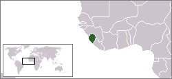 Map of West Africa with Sierra Leone highlighted