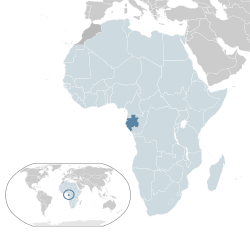 Location of  Gabon  (dark blue)– in Africa  (light blue & dark grey)– in the African Union  (light blue)
