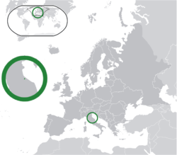 Map showing San Marino in Europe
