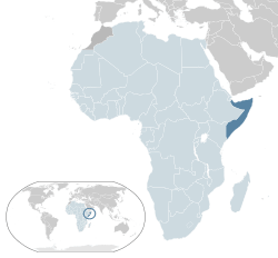 Map of Somalia within the African Union
