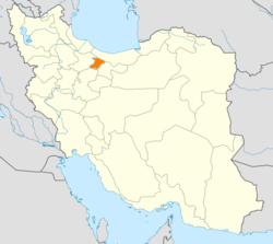 Map of Iran with Alborz highlighted