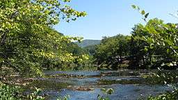 photograph of the Tuckaseigee River taken from the right bank above Bryson City, North Carolina