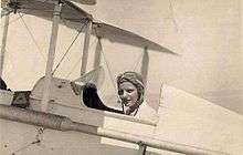 Lotfa in a plane, 1933.