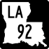Louisiana Highway 92 marker