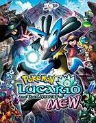 A poster featuring Lucario charging up an aura attack. Many characters and locations from the movie appear in the background.